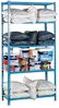 SimonRack Schwerlastregal, Lagerregal, 200 x 110 x 40 cm, Metallregal, Kellerregal, Biegestelle 200 kg, 5 Holzfachböden, Blau/Holz - Maderclick Bild 4