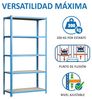 SimonRack Schwerlastregal, Lagerregal, 200 x 110 x 40 cm, Metallregal, Kellerregal, Biegestelle 200 kg, 5 Holzfachböden, Blau/Holz - Maderclick Bild 5