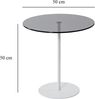 Stylish Side Table, 50 x 50 x 50 cm | 100% Tempered Glass & Metal Frame | Modern White & Dark Grey Design for Home & Office Bild 2