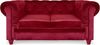 Menzzo Grand Canapé Chesterfield 2-Sitzer Sofa mit Samtbezug Rot Bild 1