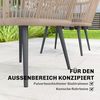 Outsunny Gartenstuhl mit Armlehne, Sitzkissen, Metallrahmen (Gartenstühle, 2 St), für Hinterhof Garten Balkon Hellgrau Bild 5