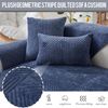 Samt Sofabezug Ecksofa l Form Sofa Überzug Couchbezug Sofa/Couch Wurfdecke Eckcouch 3/2/1 Sitzer Sofaschutz Sofaüberwurfe Sofaschoner Sofabezüge rutschfest Hund Katze (Marine,90x180 cm/Rechteckig) Bild 4