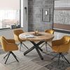 Esstisch Esszimmer Tisch Massivholz Echtholz Mango Metall Gestell rund 130cm Bild 2