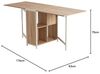 BAKAJI Mehrzweck-Schreibtisch, klappbar, ausziehbar, mit Bücherregal, 4 Fächern und Ablagen aus Holz und Stahl, Farbe Beige Bild 2