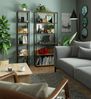 AKORD | Loft 80 cm Bücherregal | Moderner Schrank | Bücher Regal | 6 Einlegeböden | Für den Haushalt | Für das Büro | Hohe Qualität | Metallrahmen | Beschädigungssicher | Stabil | 24 Monate Garantie Bild 2