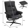 HOMCOM Relaxsessel mit Hocker, Gepolstert Fernsehsessel mit Liegefunktion, Wippfunktion (TV-Sessel, 2-St, Liegesessel), für Wohnzimmer, Schlafzimmer, Schwarz Bild 3