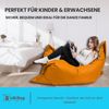 BuBiBag XXL Sitzsack, Outdoor Sitzsäcke für Kinder und Erwachsene, Bodenkissen Beanbag Fatboy wetterfest (Orange 190x145 cm) Bild 3