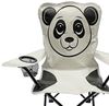 Mojawo Klappstuhl Kinder Anglersessel Hellgrau mit Getränkehalter und Tasche Motiv Panda Bild 4