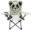 Mojawo Klappstuhl Kinder Anglersessel Hellgrau mit Getränkehalter und Tasche Motiv Panda Bild 3