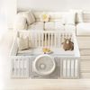 Moni Laufstall Cubby Land Laufgitter Spielmatte 50 Bälle Türe einfache Montage beige Bild 3