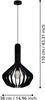 Eglo 900154 Hängeleuchte VELASCO Holz schwarz E27 1X40W H:110cm Ø38cm dimmbar Bild 3