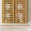 HOMCOM Hängeschrank mit atmungsaktiven Lamellentüren, verstellbarer Ablage (Wandschrank aus Bambus, 1-St, Badezimmerschrank) über der Toilette, 60 x 20 x 60 cm, Naturholz Bild 4