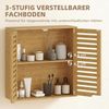 HOMCOM Hängeschrank mit atmungsaktiven Lamellentüren, verstellbarer Ablage (Wandschrank aus Bambus, 1-St, Badezimmerschrank) über der Toilette, 60 x 20 x 60 cm, Naturholz Bild 5