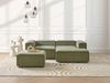 Linksseitiges Ecksofa mit Ottomane ARDAL Cord Grün Linksseitig Bild 2