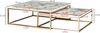 Wohnling 2er-Set Design Satztisch, Marmor Optik/Metall weiß/gold, 27 x 75 x 75 cm Bild 3