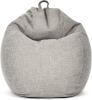 Green Bean 'Home Linen' Indoor XXL Sitzsack mit EPS-Perlen Füllung, waschbar, Leinen grau, 100 x 50 x 120 cm, 300 l