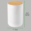 mDesign Mülleimer Abfalleimer Papierkorb Deckel Rund 5L Bambus-Kunststoff Weiß Bild 4