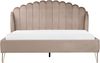 Bett mit Lattenrost AMBILLOU 180 x 200 cm Samtstoff Taupe Bild 5