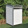 Mülltonnenbox Doppelbox Mülltonnenverkleidung Einzelbox Wei GrauMülltonne 240L Gartenbox Anbaubox Holz Anbau Deckel Grau Weiß Zinkdach Bild 5
