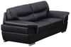 Vente-unique - THIBAULT Couchgarnitur Leder Schwarz - B 93 cm x H 87 cm x L 168 cm210 cm Bild 3