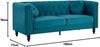 Vente-unique - TURNER Sofa SamtStoff Blau - B 77 cm x H 79 cm x L 190 cm Bild 3