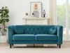 Vente-unique - TURNER Sofa SamtStoff Blau - B 77 cm x H 79 cm x L 190 cm Bild 2