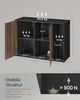 SONGMICS HOME Superschnelle werkzeuglose Montage, Sideboard mit Beleuchtung, 2er Set Aufbewahrungsschrank, TV-Schrank, Glasablage, Toolless-Technologie, von SONGMICS, naturwalnussfarben-ebenholzschwarz BBKDE792B01 Bild 3