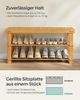 Songmics Bambus Schuhregal, Schuhschrank mit Sitzbank, Schuhbank mit 3 Ablagen 90 x 28 x 45 cm ideal für Wohnzimmer, Flur, Bad, Diele, LBS90N Bild 4