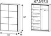 Rauch Möbel Minosa Schuhschrank/Garderobenschrank mit Schwebetüren 2-türig, Eiche Sonoma/Weiß, inkl. Zubehörpaket Basic 7 Einlegeböden 1 ausziehbarer Kleiderbügelhalter, BxHxT 137 x 197 x 48 cm Bild 2