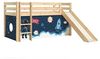 Vipack 'Pino' Halbhochbett 90x200 cm, natur, Kiefer massiv, mit Rutsche und Textilset 'Space Shuttle' Bild 4