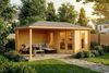 Alpholz 5-Eck Gartenhaus Liwa Gartenhaus aus Holz in Pinie Holzhaus mit 40 mm Wandstärke inklusive Terrasse Blockbohlenhaus mit Montagematerial Bild 2