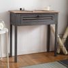 Rebecca Mobili Konsolentisch für Eingang, Sekretär im Vintage-Stil mit 1 Schublade, Holz Blau Grau, als Einrichtung Eingang Schlafzimmer Haus – Maße: 75 x 75 x 30,5 cm (HxLxB) – Art. RE4557 Bild 3