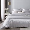 Cozyor Bettwäsche Satin glänzend 135x200, 155x200, 155x220, 200x200cm mit Reißverschluss, Satin, weiß Purity, 3 teilig, glänzend Satin, Bettbezug + Kissenbezug 80x80, besonders weich Bild 5