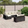 vidaXL 10-tlg. Garten-Sofagarnitur mit Kissen Schwarz Poly Rattan 3261286 Bild 2
