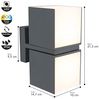 Lutec Cuba 5193801118 LED Aussenwandleuchte 2-flammig ECO Light anthrazit Bild 2