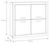 Forte TREBBIA Kommode mit 4 Türen, Holzwerkstoff, Betonoptik Dunkelgrau/Weiß Glanz, B x H x T: 113 x 107,5 x 41 cm Bild 2