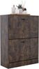 Vida Designs Schuhschrank mit 2 Schubladen, Schuhaufbewahrung, Organizer, ausziehbare Holzmöbel, Dunkles Holz Bild 3