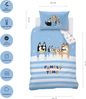 MTOnlinehandel Babybettwäsche Bluey Family Time 100x135 + 40x60 cm in Renforcé, Geschenkidee, 100% Baumwolle, 2 teilig, Süßes Bettwäsche- Set für Babys und Kleinkinder Bild 3
