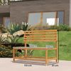 Outsunny Bank 2-Sitzer, UV-Beständig, mit Umwandelbare Rückenlehnen (wetterfest Sitzbank, 1-St, Gartenbank Holz), 240kg belastbar, für Balkon Terrasse, Garten, 110x61x89cm, Teak Bild 3