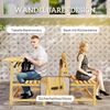 Outsunny Bank 2-Sitzer, UV-Beständig, mit Umwandelbare Rückenlehnen (wetterfest Sitzbank, 1-St, Gartenbank Holz), 240kg belastbar, für Balkon Terrasse, Garten, 110x61x89cm, Teak Bild 4
