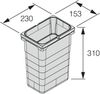 SO-TECH® Mülltrennsystem Ninka Abfalltrennsystem eins2vier 50 L KB 600 mm, alugrau, Höhe 310 mm Bild 4