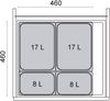 SO-TECH® Mülltrennsystem Ninka Abfalltrennsystem eins2vier 50 L KB 600 mm, alugrau, Höhe 310 mm Bild 2