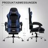 GTPLAYER Gaming-Stuhl Bürostuhl mit Massagefunktion, Fußstütze, Kopfstütze (Packung), Ergonomischer Gamer Stuhl Maximale Belastung 150 kg, 360° drehbar Bild 3