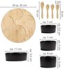 Moritz & Moritz Servierschale Schalen Set, Keramik, Bambus, (Set, 9-tlg), als Tapas Schalen und Dip Schälchen Bild 2
