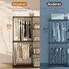 HOMCOM Kleiderschrank Stoffschrank mit Kleiderstange und Ablagen, Stoffkleiderschrank für Schlafzimmer und Ankleidezimmer, 142 x 43 x 185 cm, Schwarz Bild 3