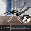 KESSER® Sonnenliege Liegestuhl, klappbare Gartenliege extra breit & Wetterfest, Belastbar 200kg, Ergonomisches Polster, verstellbare Rückenlehne inkl. Nackenkissen, Getränkehalter & Armpolster Anthrazit, Liege (Basic) Bild 4