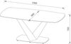 Vente-unique - PORELIMA Esstisch GlasKeramik Weiß - B 90 cm x H 76 cm x L 180 cm Bild 3