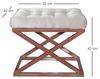 Atelier Del Sofa Stylish Pouffe with Metal Frame, 50 x 42 x 40 cm | 100% Polyester Babyface Fabric, Copper & White | Perfect for Modern Living Spaces Bild 2