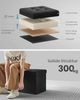 Songmics Sitzbank mit Stauraum, klappbare Sitztruhe, Aufbewahrungsbox, 38 x 76 x 38 cm, Deckel klappbar, bis 300 kg belastbar, für Flur, Wohnzimmer, Schlafzimmer, tintenschwarz LSF046B01 Bild 4