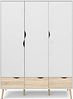 Kleiderschrank, Farbe Weiß, 147,2 x 200,1 x 58,1 cm Bild 4